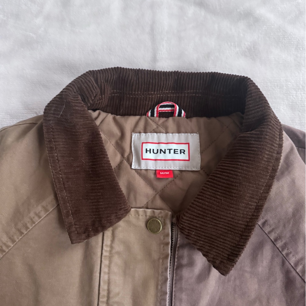 Hunter Brown and Tan Quilted Barn Jacket with Corduroy Collar - Picture 2 of 3